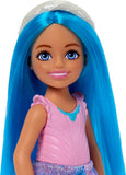 Barbie Royal Chelsea Doll with Blue Hair & White Headband Wearing Removable Skirt & Shoes