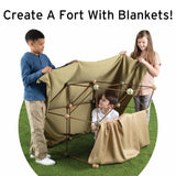 Crazy Forts – Fort Building Kit for Kids – Indoor Creative STEM Building Construction Toy – Durable and Portable kit to Encourage Team Building Skills and Creative Thinking– 69 Pieces