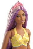 Barbie Dreamtopia Mermaid Doll, Approx. 12-Inch, Rainbow Tail, Purple Hair, for 3 to 7 Year Olds