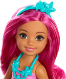 Barbie Dreamtopia Chelsea Mermaid Doll with Pink Hair & Tail, Tiara Accessory, Small Doll Bends At Waist 6.5INCHES