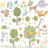 RoomMates RMK1398SCS Woodland Animals Peel and Stick Wall Decals , Black