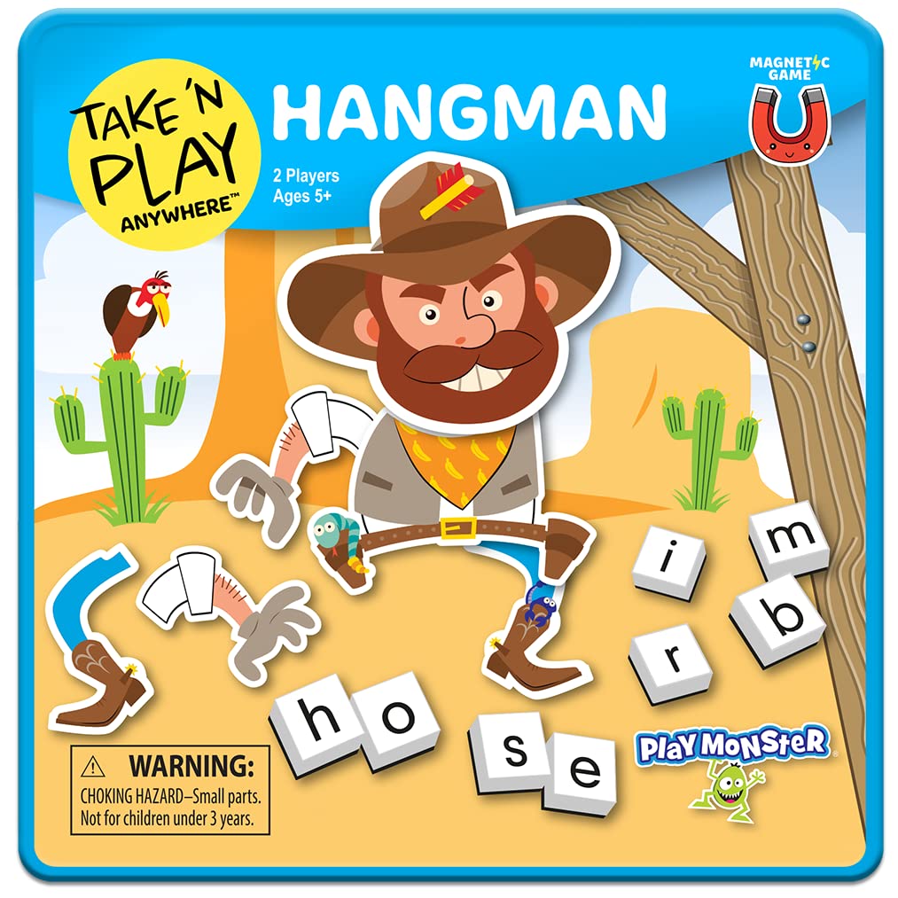 PlayMonster Take N Play Anywhere — Hangman — Easy to Use, Hard to Lose — Fun on the Go Travel Game — For Ages 5+