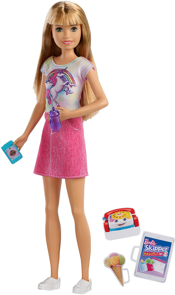 Barbie Babysitters Inc. Doll, Brunette, with Phone and Baby Bottle, for 3 to 7 Year Olds