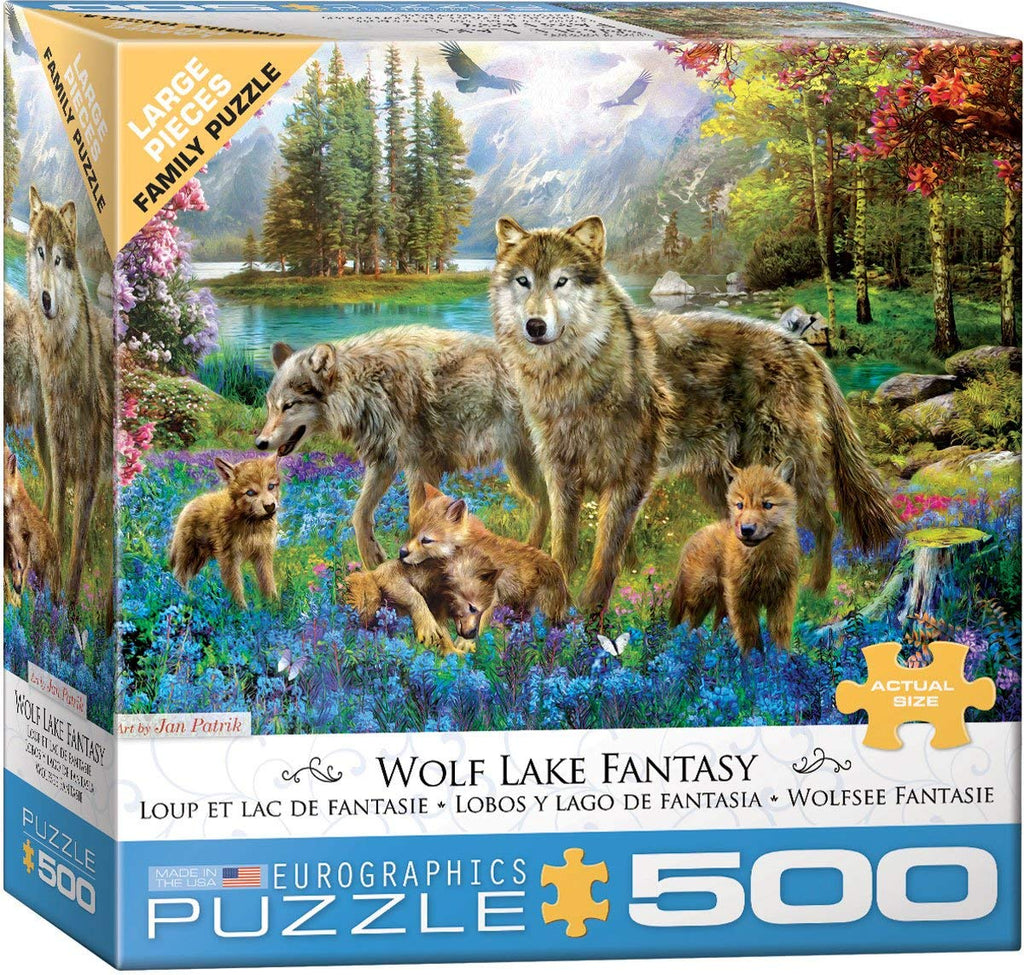 EuroGraphics (EURHR Wolf Lake Fantasy 500Piece Puzzle 500Piece Jigsaw Puzzle