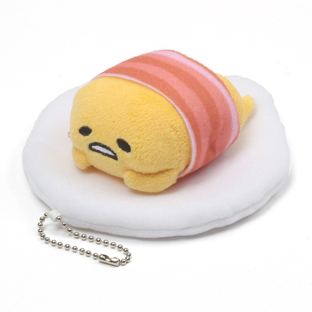 GUND Sanrio Gudetama the Lazy Egg Sunny Side Up Stuffed Animal Plush Keychain, Yellow and White, 5" (4060714)