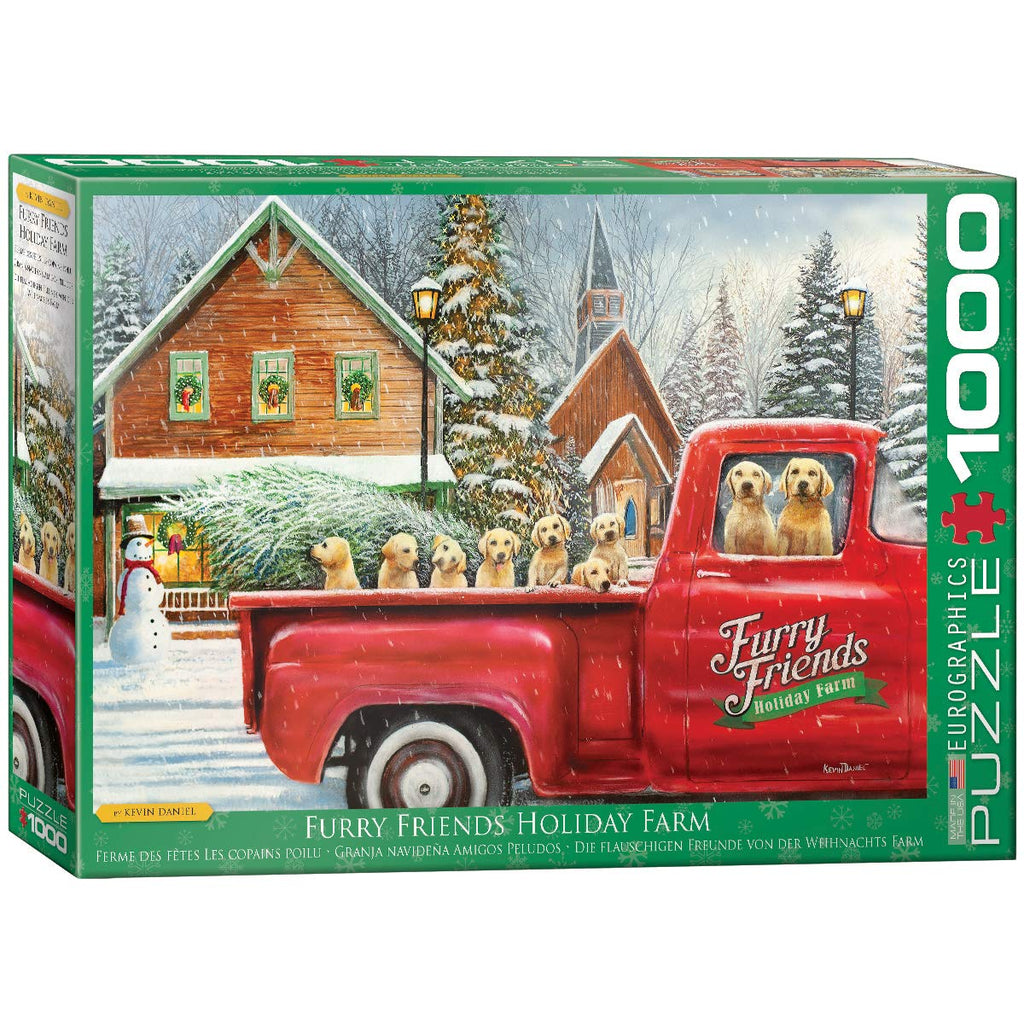 EuroGraphics Furry Friends Holiday Farm 1000-Piece Puzzle