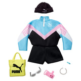 Barbie Storytelling Fashion Pack of Doll Clothes Inspired by Puma Sport Jumpsuit and 6 Accessories Dolls, Gift for 3 to 8 Year Olds