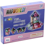 MagWorld Toys Pastel 3D Magnetic Building Tiles, 20 Piece