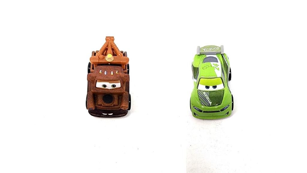 Bundle of 2 | Disney and Pixar Cars 2-inch Minis Series 1 | Collectible Toy Metal Cars | Mater & Chase Racelott