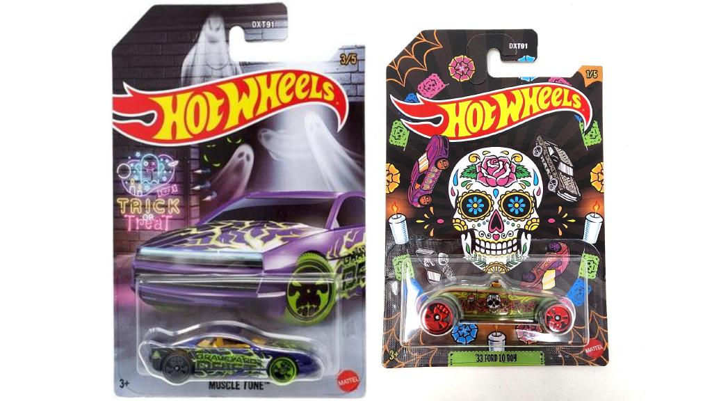 Bundle of 2 | Hot Wheels Halloween Theme 1:64 Die-Cast Cars | Muscle Tone & '33 Ford Lo Boy