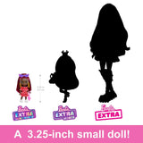 Barbie Doll, Barbie Extra Mini Minis Doll with Burgundy Hair and Sunglasses, Red Ruffle Dress, Clothes and Accessories