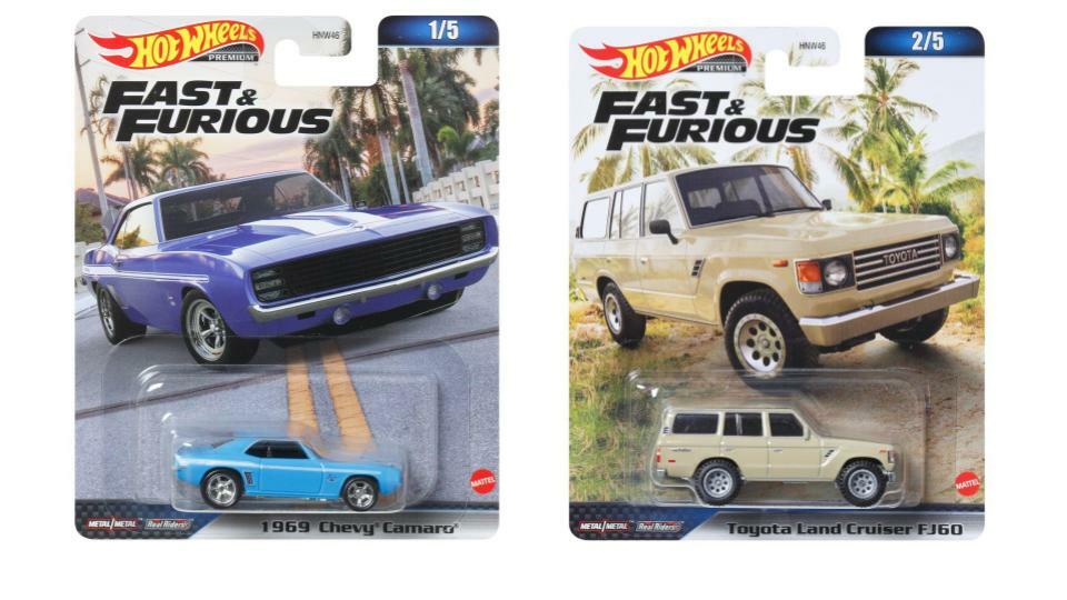 Bundle of 2 |Hot Wheels Fast and Furious 1:64 - (1969 Chevy Camaro & Toyota Land Cruiser FJ60)