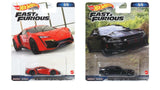 Bundle of 2 |Hot Wheels Fast and Furious 1:64 - (W Motors Lykan HyperSport & Dodge Charger SRT Hellcat Widebody)