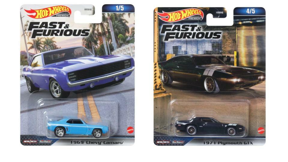 Bundle of 2 |Hot Wheels Fast and Furious 1:64 - (1969 Chevy Camaro & 1971 Plymouth GTX)