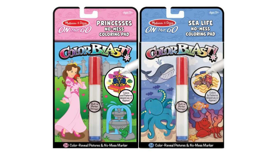 Bundle of 2 |Melissa & Doug ColorBlast! Coloring Book - Sea Life & Princess
