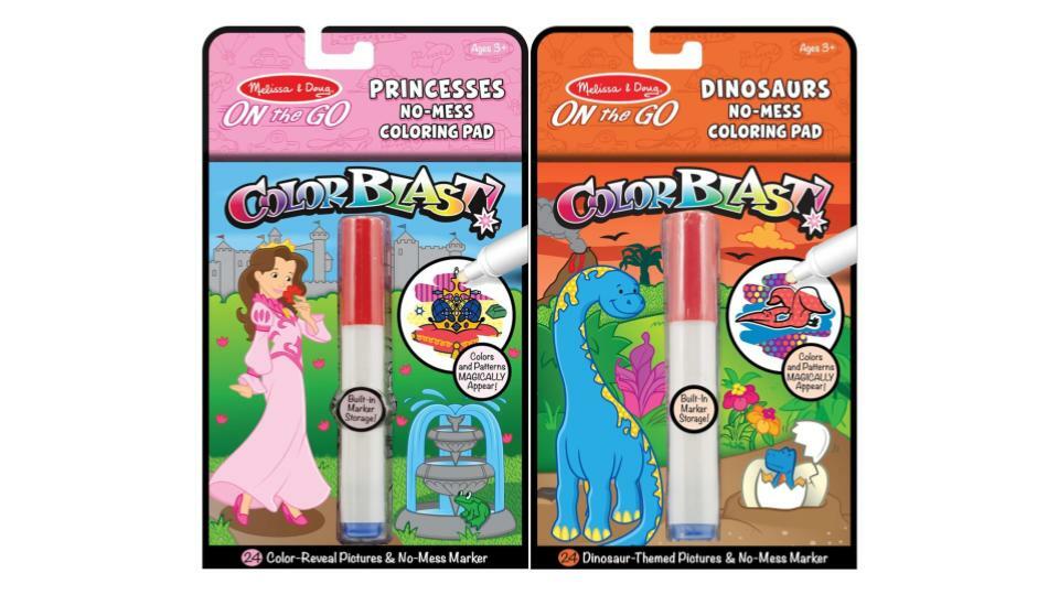 Bundle of 2 |Melissa & Doug ColorBlast! Coloring Book - Dinosaurs & Princess