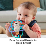 Fisher-Price Baby Toys Twist & Teethe Otter 2-In-1 Rattle and BPA-Free Teether with Textured Rings for Infant Fine Motor Play