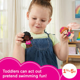 Fisher-Price Little People Barbie Toddler Toys Swimming Figure Pack,2 Characters for Pretend Play Ages 18+ Months