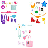 Bundle of 2 |Barbie Fashion Pack [Accessories for Doll Amusement Park & Swimsuit & Flamingo with Beach Accessories]