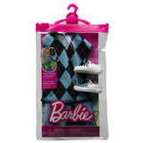 Bundle of 2 |Barbie Fashion Pack [Ken Doll Clothes Set with Striped Tank Black Denim Pants & Accessory & Outfit for Ken Doll T-shirt, Shorts and Pair of Sneakers