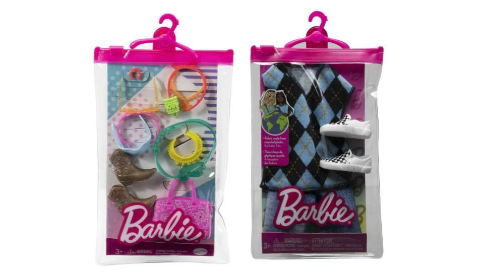 Bundle of 2 |Barbie Accessories [Western Pack With 11 Storytelling Pieces & Ken Doll T-shirt, Shorts and Pair of Sneakers]