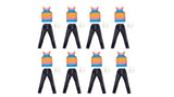 Lot of 8 |Barbie Fashions Ken Doll Clothes Set with Striped Tank, Black Denim Pants & Accessory (BUNDLE)