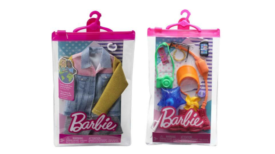 Bundle of 2 |Barbie Fashion Pack [Long Sleeve Denim Jacket & Accessories for Doll Amusement Park]