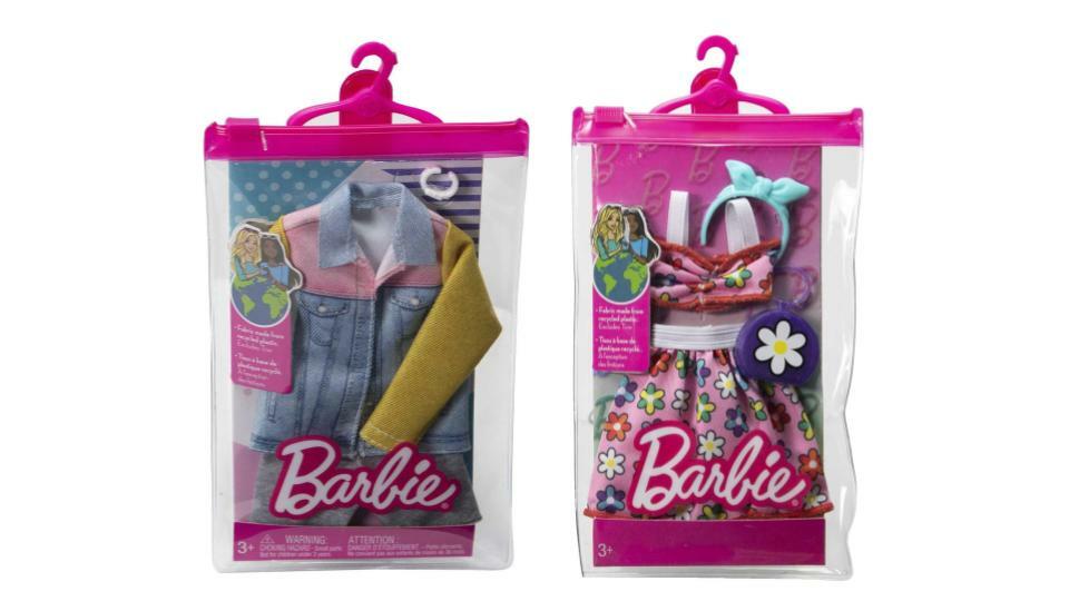 Bundle of 2 |Barbie Fashion Pack [Long Sleeve Denim Jacket & Flower Outfit & Two Accessories]