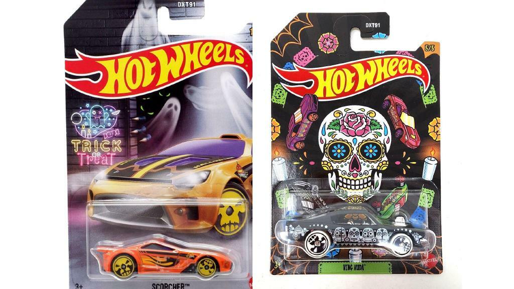 Bundle of 2 | Hot Wheels Halloween Theme 1:64 Die-Cast Cars | Scorcher & King Kuda