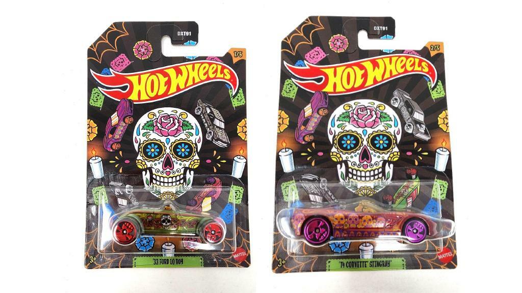 Bundle of 2 | Hot Wheels Halloween Theme 1:64 Die-Cast Cars | '33 Ford Lo Boy & '14 Corvette Stingray