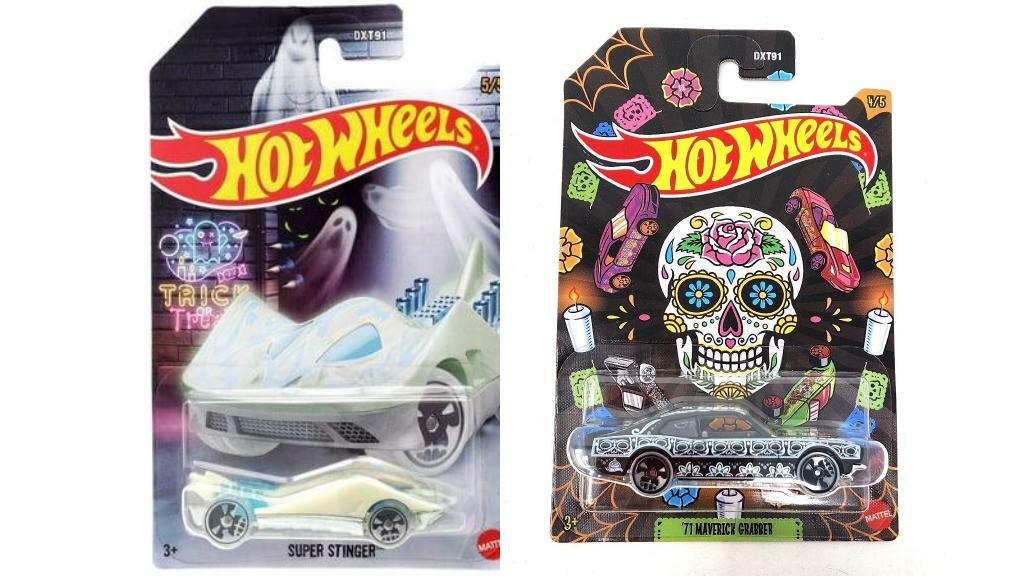 Bundle of 2 | Hot Wheels Halloween Theme 1:64 Die-Cast Cars | Super Stinger & '71 Maverick Grabber