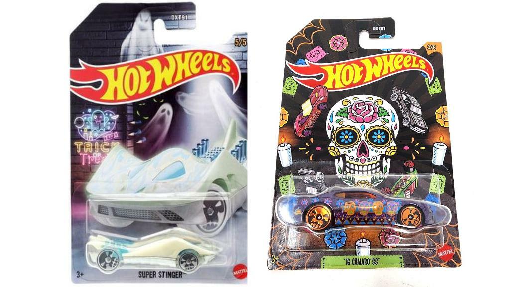 Bundle of 2 | Hot Wheels Halloween Theme 1:64 Die-Cast Cars | Super Stinger & '16 Camaro SS