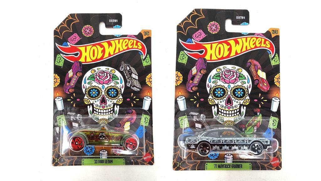 Bundle of 2 | Hot Wheels Halloween Theme 1:64 Die-Cast Cars | '33 Ford Lo Boy & '71 Maverick Grabber