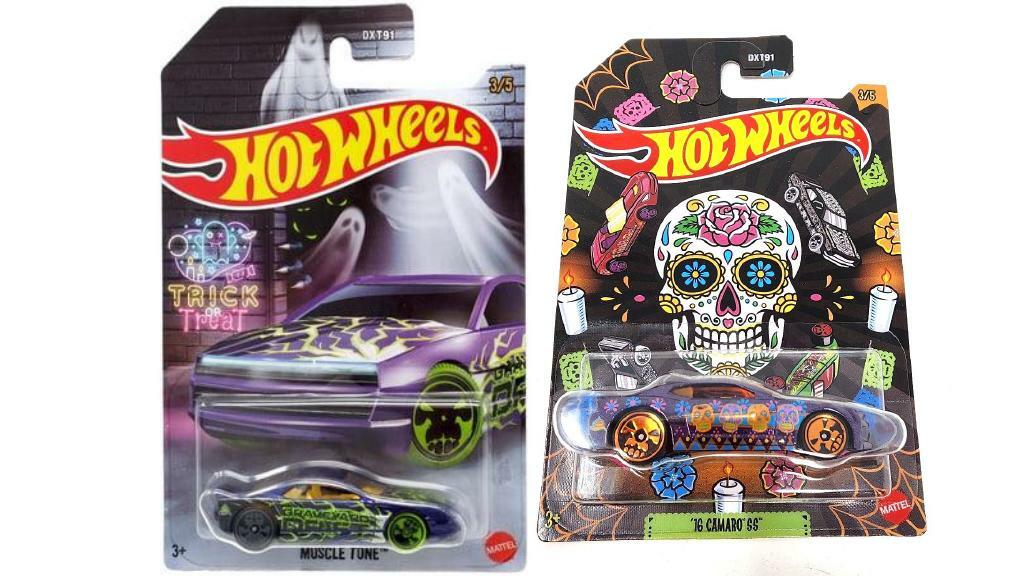 Bundle of 2 | Hot Wheels Halloween Theme 1:64 Die-Cast Cars | Muscle Tone & '16 Camaro SS