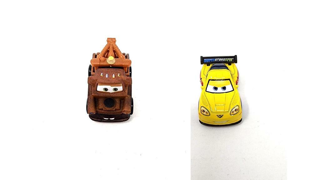 Bundle of 2 | Disney and Pixar Cars 2-inch Minis Series 1 | Collectible Toy Metal Cars | Mater & Jeff Gorvette
