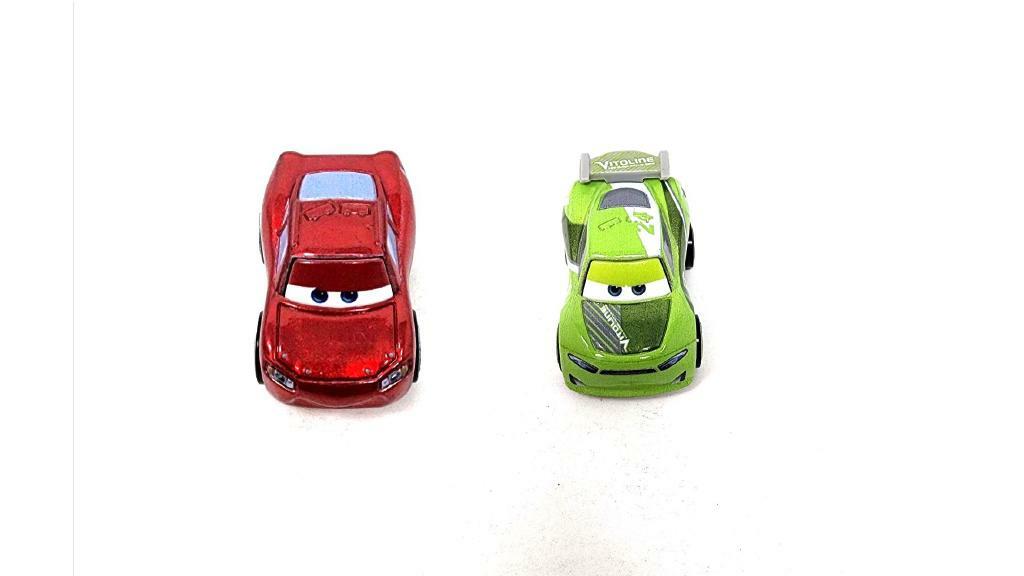 Bundle of 2 | Disney and Pixar Cars 2-inch Minis Series 1 |  Collectible Toy Metal Cars | Lightning McQueen & Chase Racelott