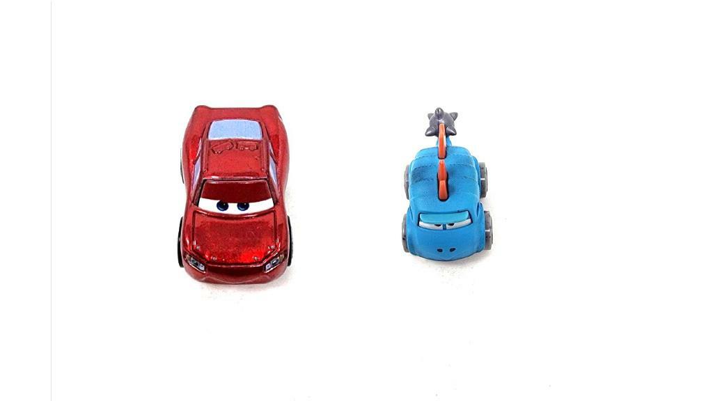 Bundle of 2 | Disney and Pixar Cars 2-inch Minis Series 1 |  Collectible Toy Metal Cars | Lightning McQueen & Ankylosaurus
