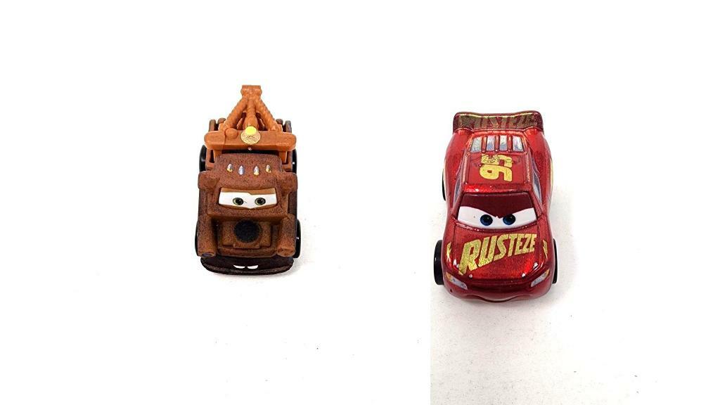 Bundle of 2 | Disney and Pixar Cars 2-inch Minis Series 1 | Collectible Toy Metal Cars | Mater & Rusteze