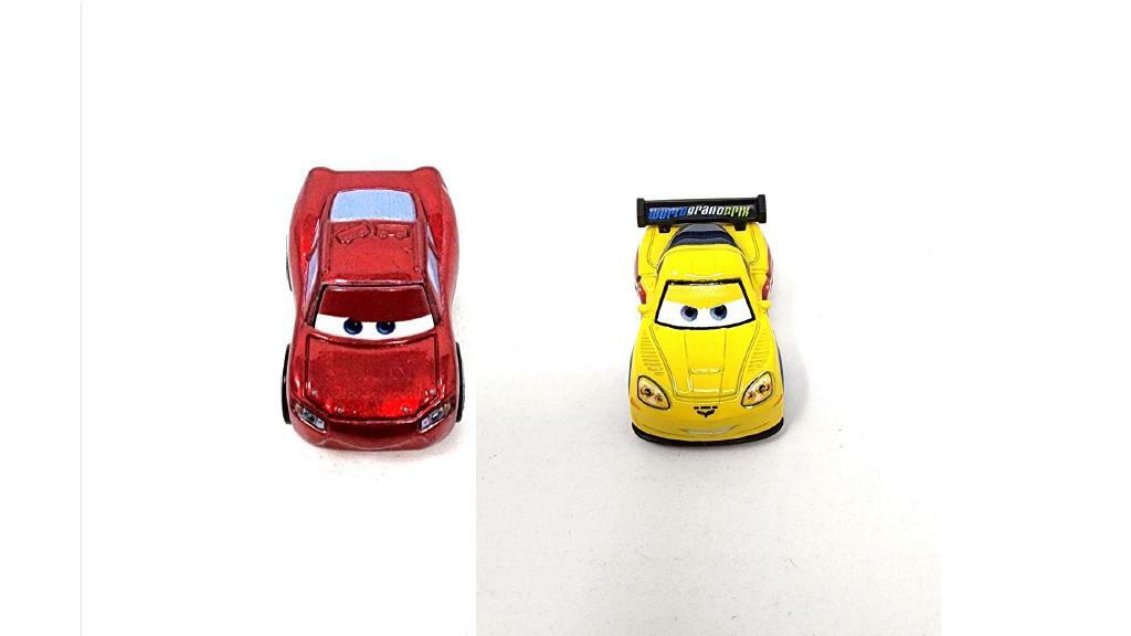 Bundle of 2 | Disney and Pixar Cars 2-inch Minis Series 1 |  Collectible Toy Metal Cars | Lightning McQueen & Jeff Gorvette