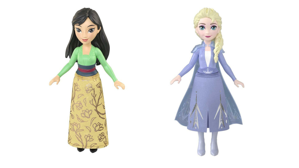Bundle of 2 | Disney Princess 3.5-inch Small Doll - Mulan & Elsa Frozen Figure
