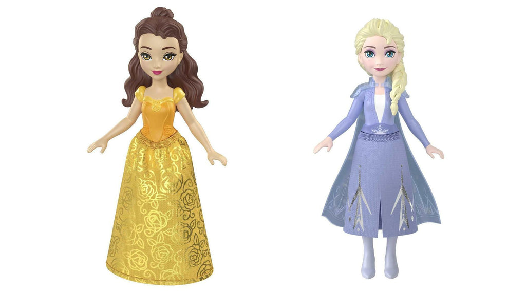 Bundle of 2 | Disney Princess 3.5-inch Small Doll - Belle & Elsa Frozen Figure