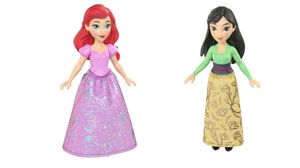 Bundle of 2 | Disney Princess 3.5-inch Small Doll - Ariel & Mulan