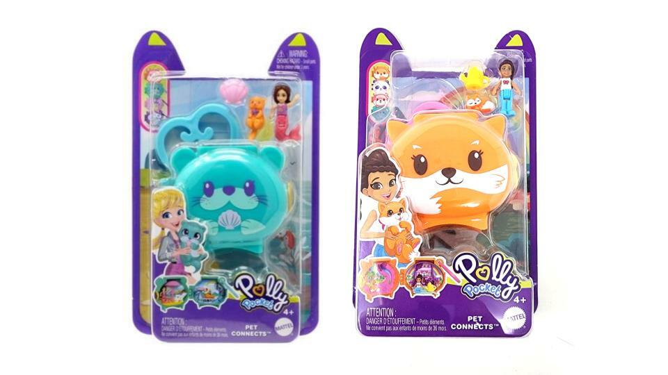 Bundle of 2 | Mattel Polly Pocket Pet Connect Collectible Locket | Otter & White Locket