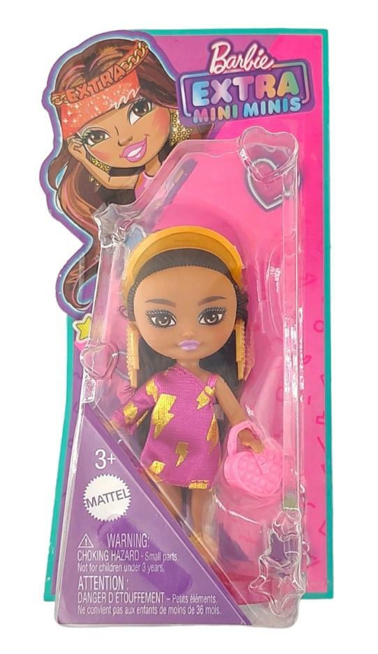 Barbie Doll, Barbie Extra Mini Minis Brunette Doll with Visor and Lightning Bolt Dress, Kids Toys, Clothes and Accessories