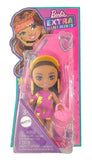 Barbie Doll, Barbie Extra Mini Minis Brunette Doll with Visor and Lightning Bolt Dress, Kids Toys, Clothes and Accessories