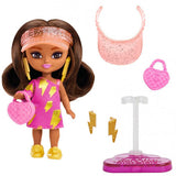 Barbie Doll, Barbie Extra Mini Minis Brunette Doll with Visor and Lightning Bolt Dress, Kids Toys, Clothes and Accessories