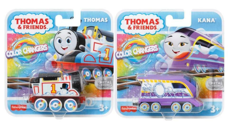 Bundle of 2 | Thomas & Friends Color Changers Metallic Push Along Diecast Engine Toy Train - Thomas & Kana