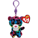 TY Beanie Boos - DOTTY the Rainbow Leopard (Glitter Eyes) (Plastic Key Clip - 3 inch)