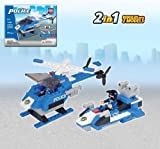 Bundle of 2 |Brictek Building Construction Sets (Police Hawk & Small Police Station)