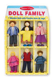 Melissa & Doug 7-Piece Poseable Wooden Doll Family for Dollhouse (2-4 inches each)